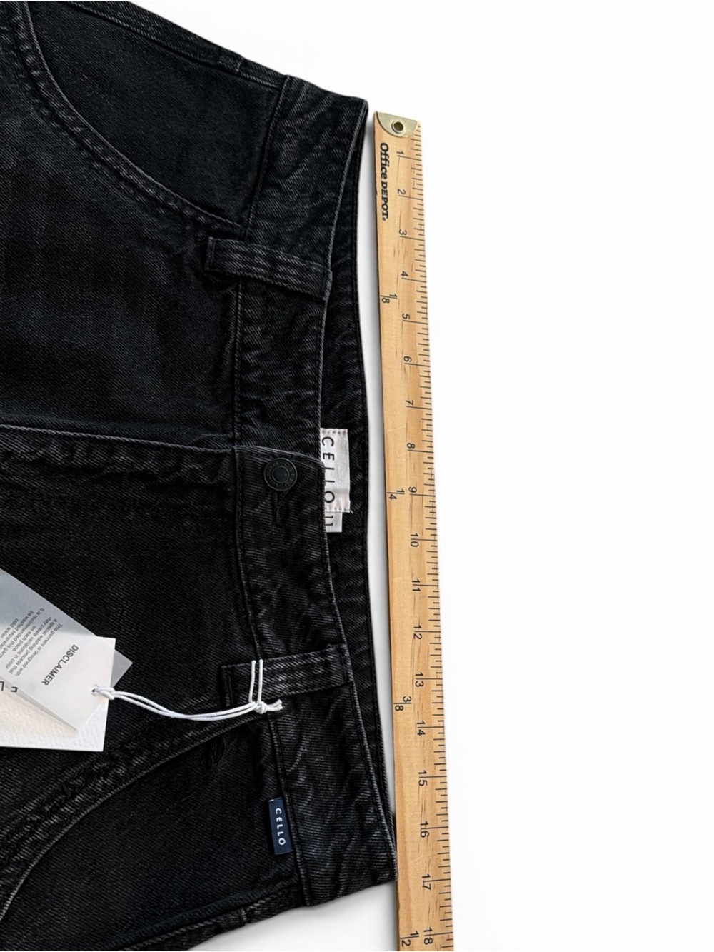 Cello Wide Leg Skater Jeans Women’s Size 11 Black Ombre Wide Belt Loops New - Picture 16 of 16